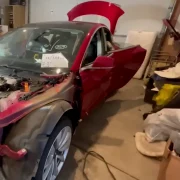 Wrecked Tesla Model 3 with a surprise jpg