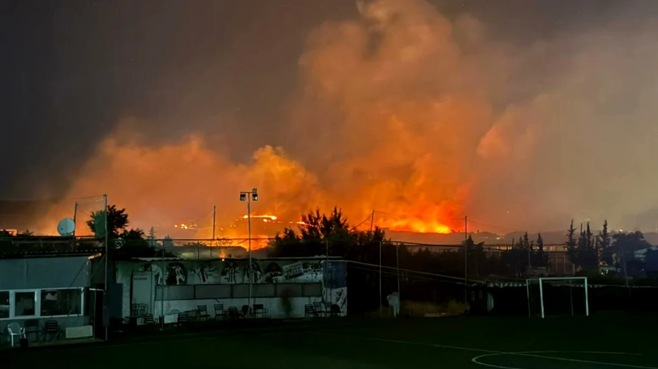 Incendiu lângă Salonic