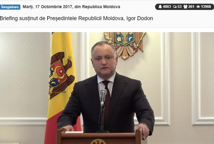 Captura foto Igor Dodon