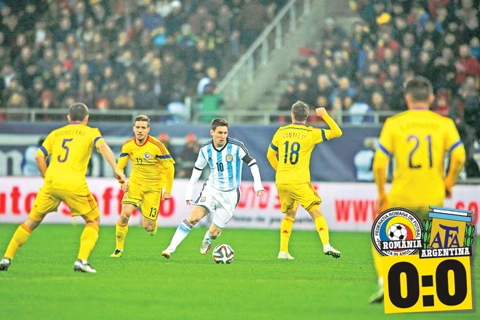 Messi s-a descurcat cu mingea la picior chiar şi atunci când era înconjurat de trei tricolori (Foto: Reuters)