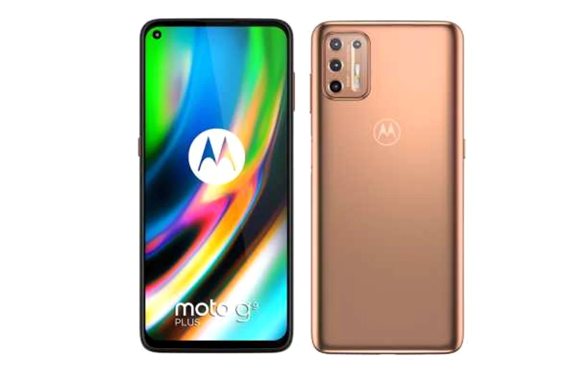 Moto G 9 Plus, varianta blush gold.