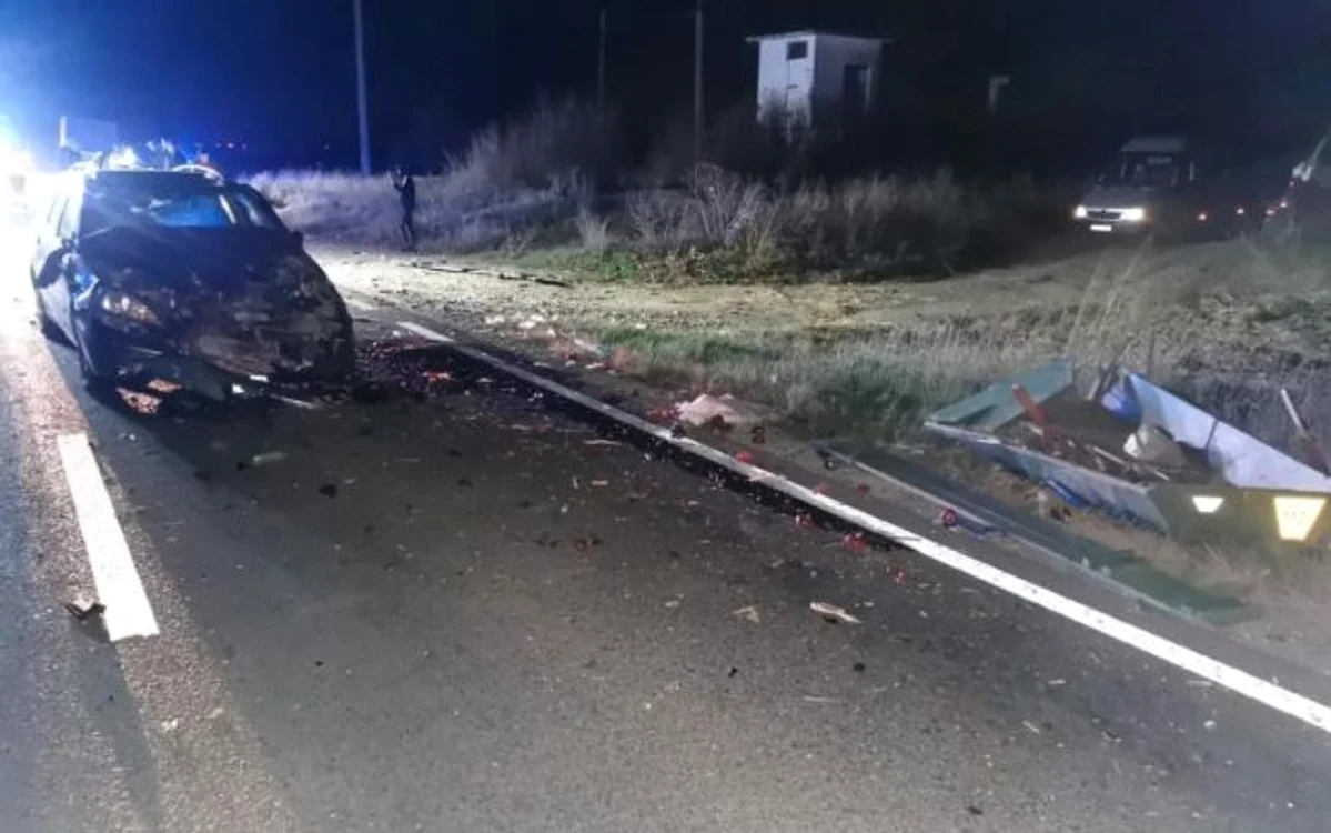 Accidentul a avut loc pe DN21 Slobozia-Bărila FOTO IPJ Ialomiţa