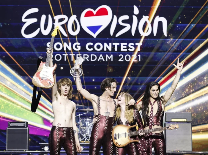 Grupul rock Måneskin, reprezentantul Italiei, locul I la Eurovision 2021 FOTO EPA EFE