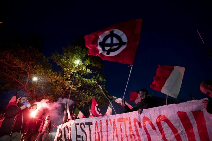 Protest impotriva romilor al extremei-drepte, Italia FOTO EPA-EFE