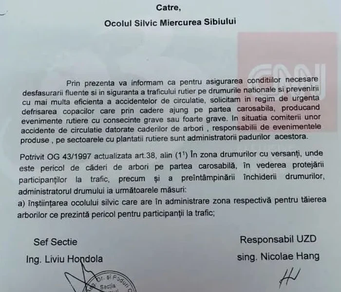 Adresa transmisă de SDN Alba Sursa: Antena 3