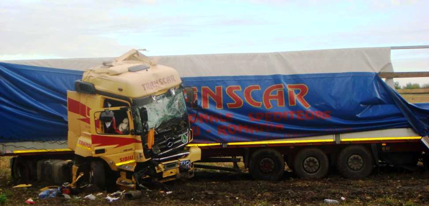Camionul a fost avariat serios