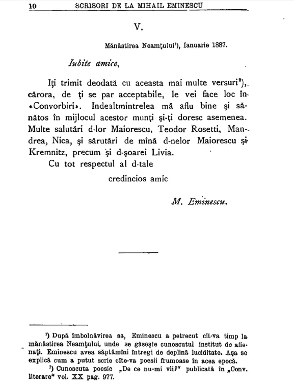 scrisori eminescu negruzzi junimea FOTO Biblioteca Digitală a Bucureştilor / digibuc.ro