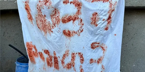 cârpa pe care au scris SOS FOTO IDF jpg