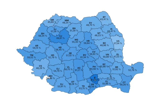 Prezența la vot, tur II, 18 mai 2025 FOTO: date AEP