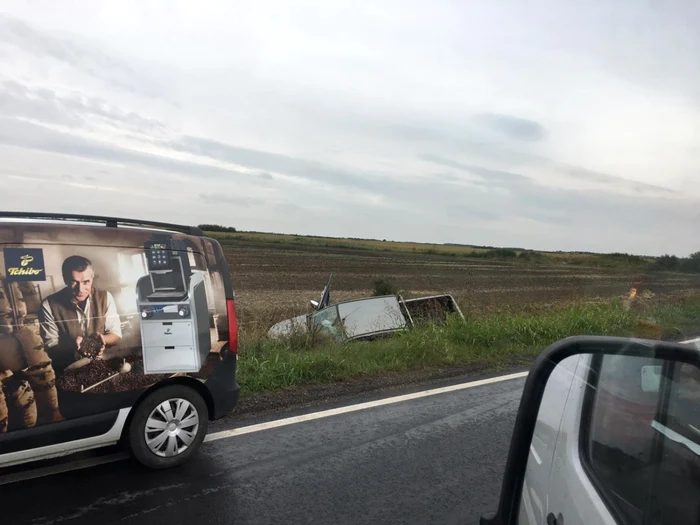 Accidentul a avut loc în apropiere de Timişoara  FOTO Info Trafic Timiş