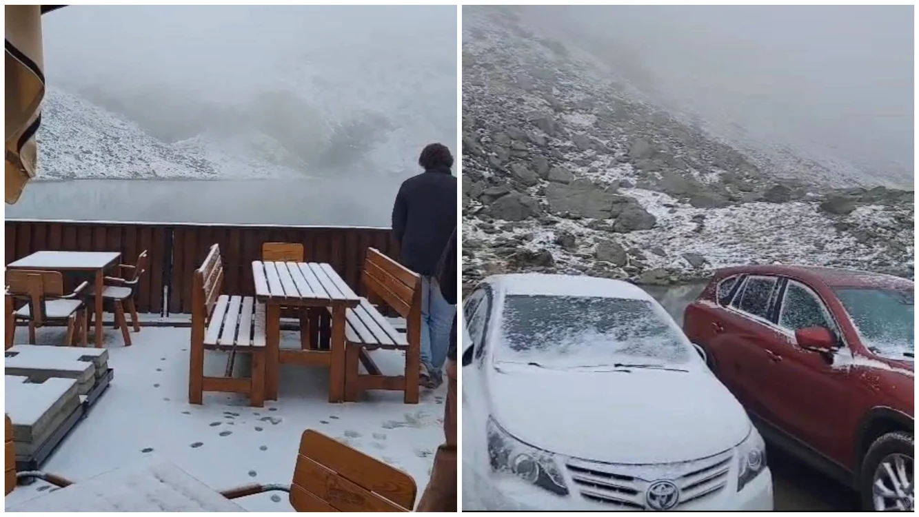 Temperatura a coborât în această dimineață până la -2 grade Celsius la Bâlea Lac.