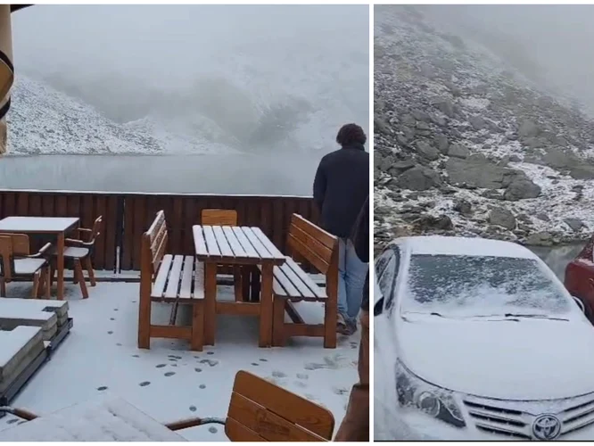 22 septembrie La Bâlea Lac, temperatura a coborât în această dimineață până la -2 grade Celsius