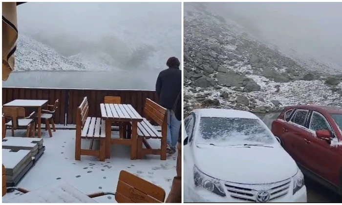 22 septembrie La Bâlea Lac, temperatura a coborât în această dimineață până la -2 grade Celsius