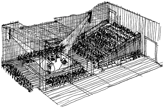 Schiță a uneia dintre sălile TNB. FOTO: 
