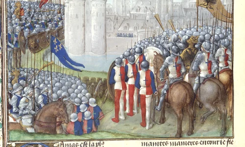 Crusaders besieging Damascus   Chronique d'Ernoul et de Bernard le Trésorier (late 15th C), f 280v   BL Royal MS 15 E I jpg