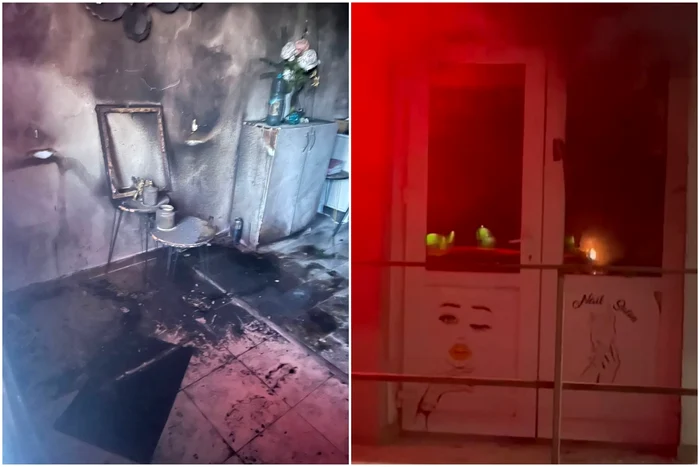 Incendiu la un salon de înfrumusețare din Iași. Foto: Facebook