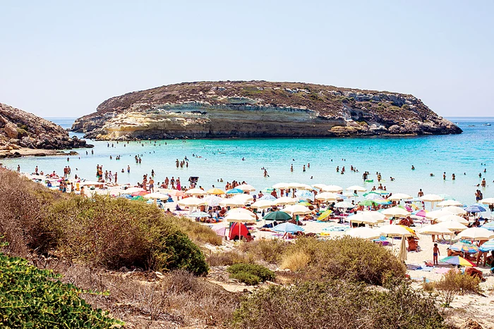 Spiaggia dei Conigli, din  Lampedusa, Sicilia, Italia 
