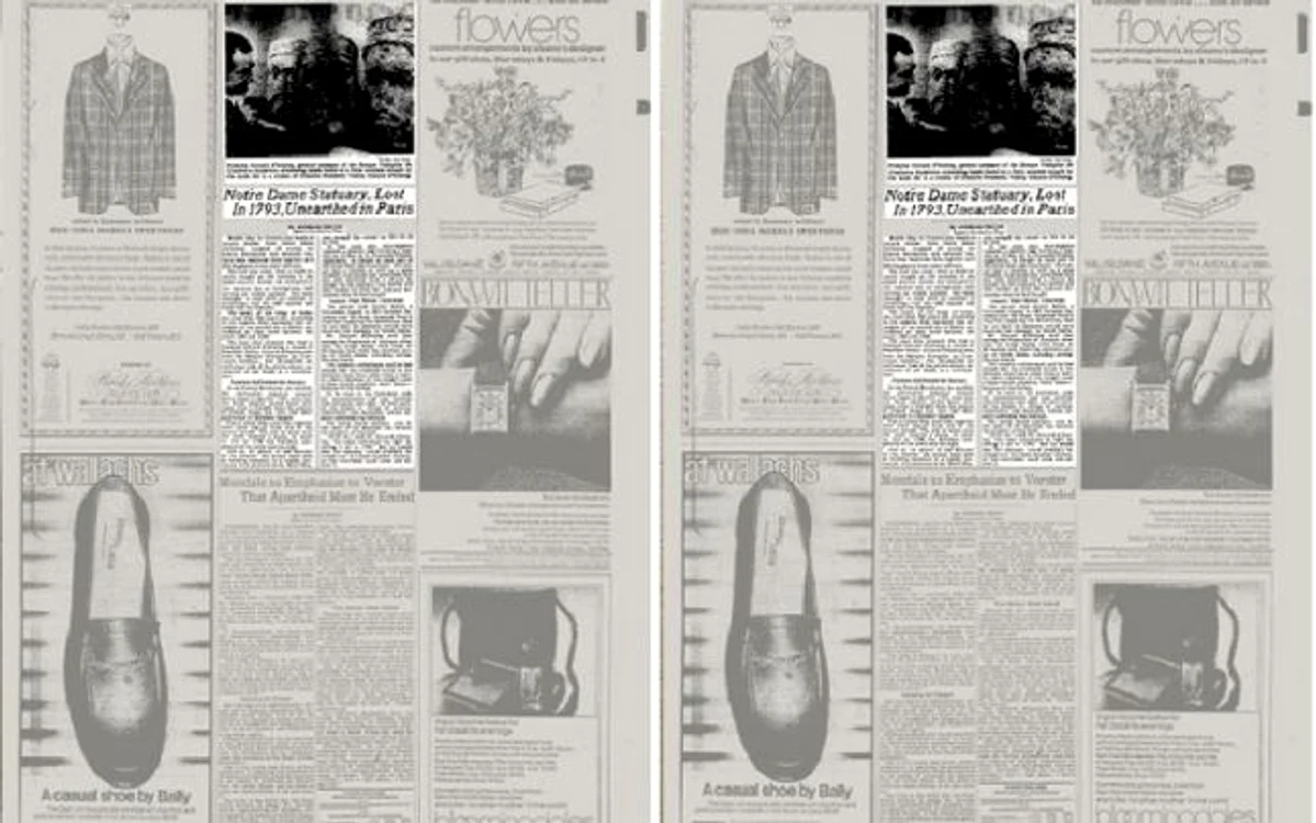 Aricolul din Nwe York Times despre descoperirea capetelor de statui de regi provenind din Notre Dame din Paris mutilate în timpul Revoluţiei Franceze descoperite în pivniţa Băncii de Comerţ Exterior a Franţei Foto newyorktimes com