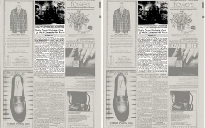 Aricolul din Nwe York Times despre descoperirea capetelor de statui de regi provenind din Notre Dame din Paris mutilate în timpul Revoluţiei Franceze descoperite în pivniţa Băncii de Comerţ Exterior a Franţei Foto newyorktimes com