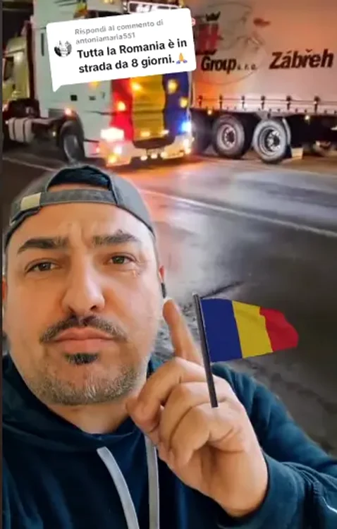 Italianul laudă protestele organizate de fermierii români FOTO captură video Tik Tok