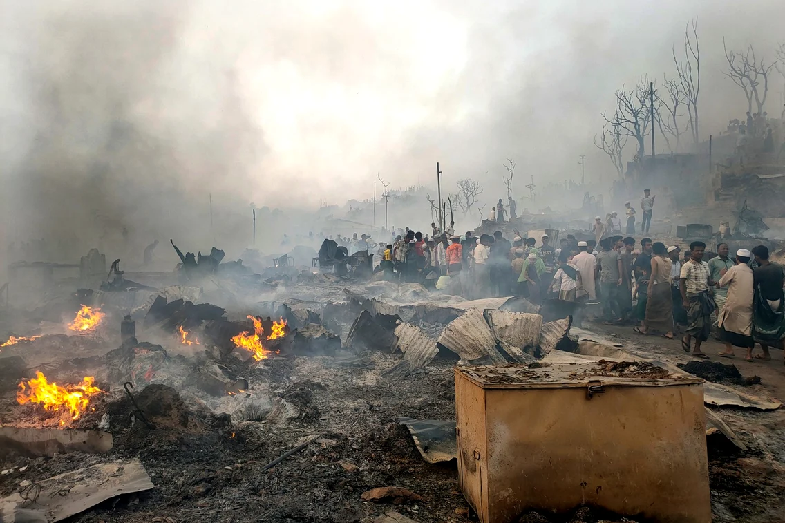 Incendiu în tabăra de refugiați Rohingya numită Cox's Bazar din Bangladesh 5 martie 2022 FOTO Profimedia (3) jpg