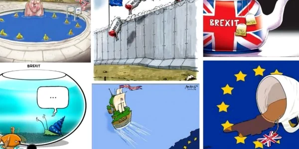 Colaj desenatori despre Brexit FOTO France TV Info
