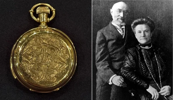 Un ceas de buzunar din aur, recuperat de pe Titanic, vândut cu o sumă record (© Henry Aldridge & Son Ltd)