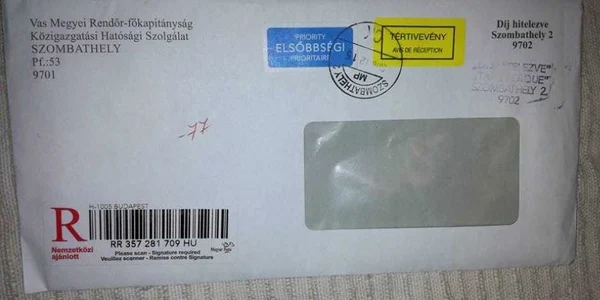 scrisoare amenda politie ungaria 