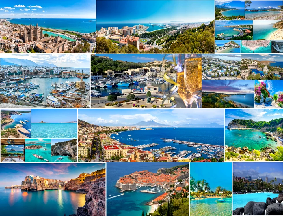 Destinații de plajă toamna în Europa Colaj