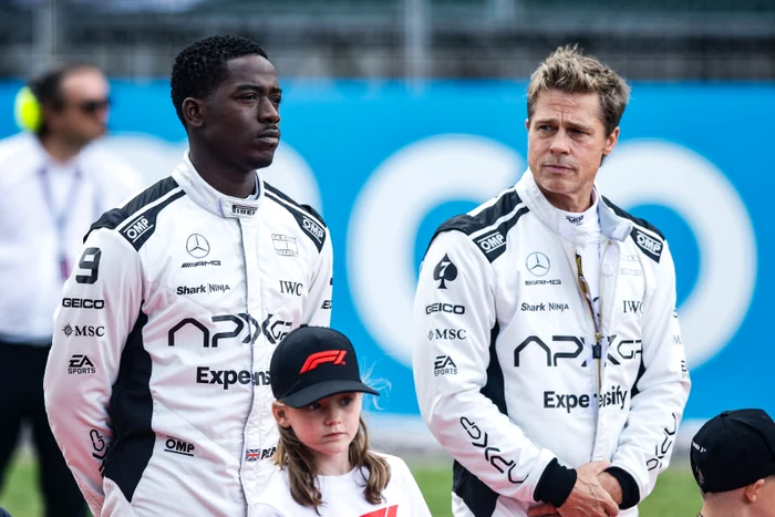 Damson Idris și Brad Pitt la Marele Premiu F1 al Marii Britanii pe circuitul Silverstone, Profimedia