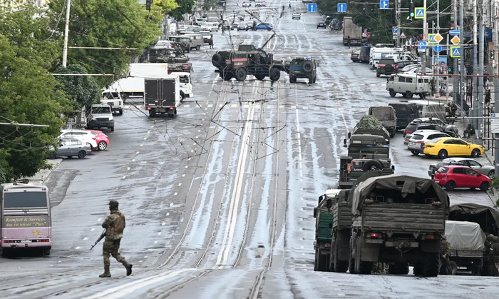 Mercenarii Wagner pe strzile de pe Rostov pe Don