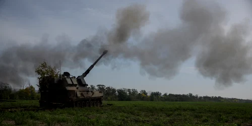  Obuzier autopropulsat AHS Krab pe câmpul de luptă din Ucraina FOTO PROFIMEDIA