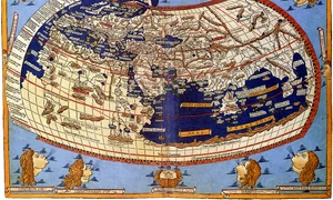 Cosmographia Germanus, hartă din secolul al XV-lea reprezentând lumea cunoscută de Ptolemeu (© Wikimedia Commons)