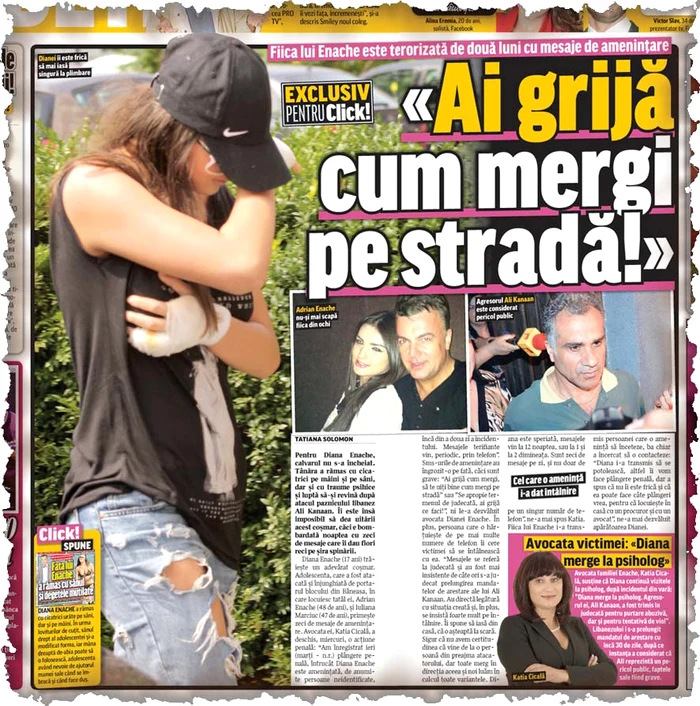 Diana primea noaptea mesaje  cu textul: “Ai grijă cum mergi pe  stradă”, “Se apropie termenul  de judecată, ai grijă ce faci”