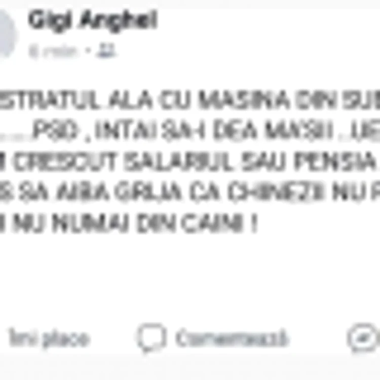 postarea de pe fb a viceprimarului alexandriei