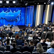 Vladimir Putin în conferința anuală FOTO AFP 