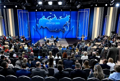 Vladimir Putin în conferința anuală FOTO AFP 