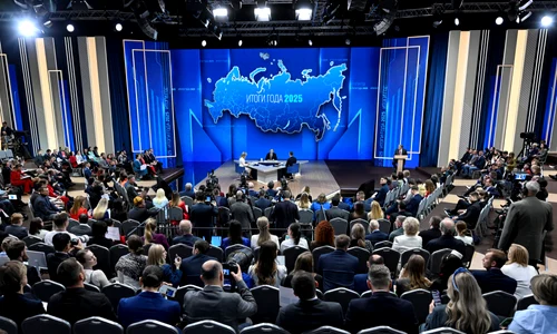 Vladimir Putin în conferința anuală FOTO AFP 