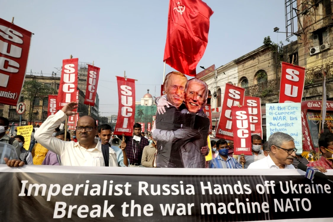 Proteste anti-Putin în lume - Calcuta India - 26 feb 2022 / FOTO EPA-EFE