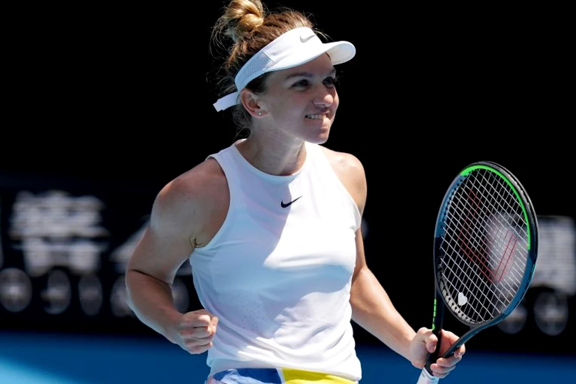 Simona Halep, după victorie FOTO: EPA