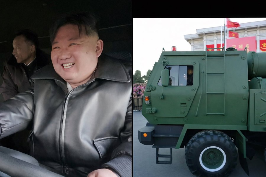 Kim Jong Un, la volanul unui lansator de rachete nucleare în timpul unei ceremonii la Phenian