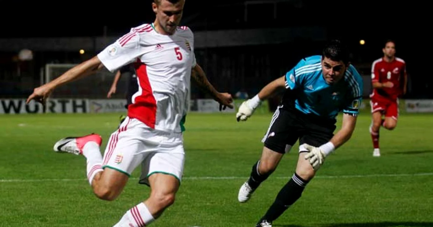 Juhasz (in alb) este unul  dintre cei mai experimentaţi  fotbalişti maghiari