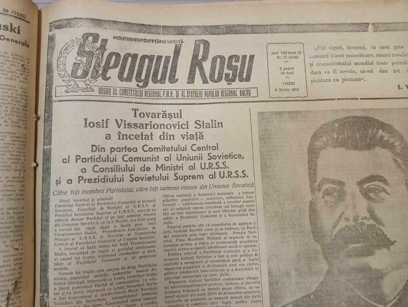 Cum au fost reflectate în presa din România boala și moartea dictatorului bolșevic Iosif Vissarionovici Stalin