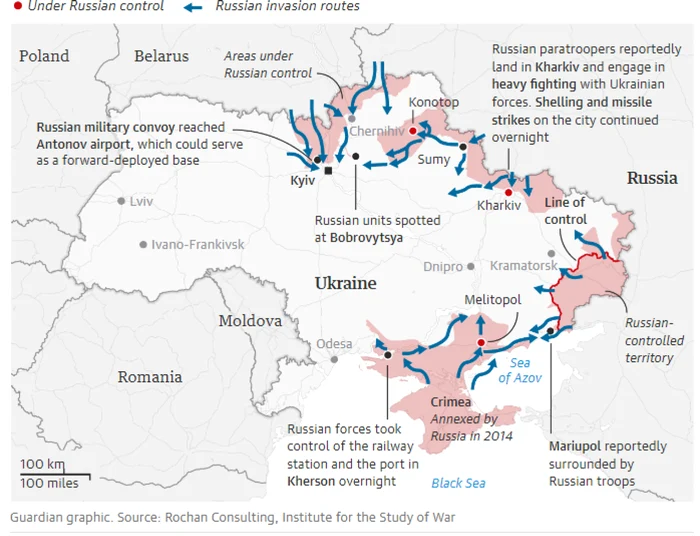 Avansul trupelor ruse FOTO The Guardian