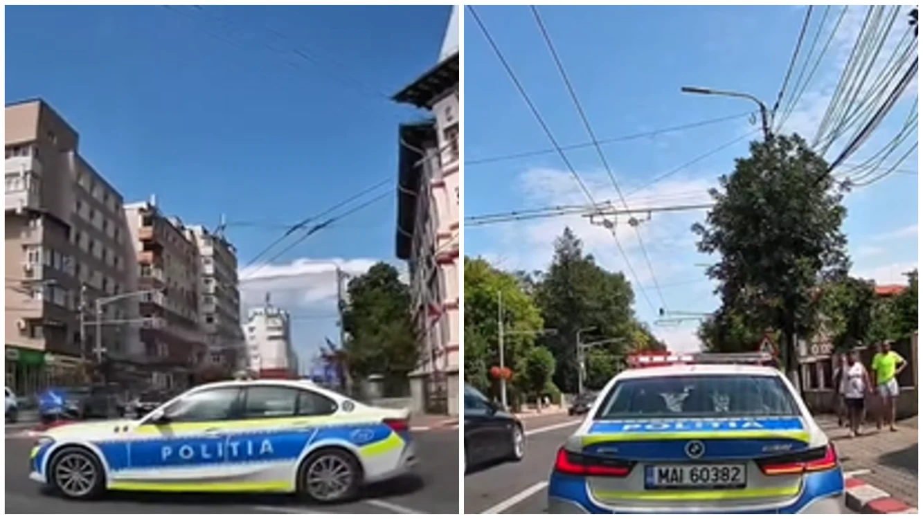 Șoferul a contestat măsurile luate de echipajul de Poliție. FOTO: colaj captură video Facebook
