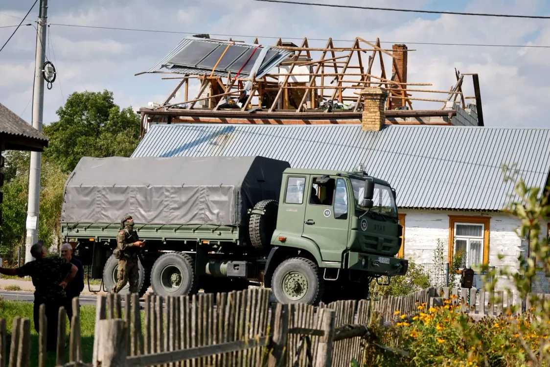 Casa avariată în urma incursiunii dronelor rusești în Polonia/FOTO:Getty Images