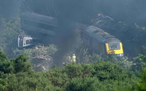 Accident de tren în Aberdeenshire nord-estul Scoţiei FOTO AFP