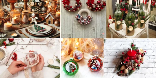 Idei de decorațiuni pentru un Crăciun DIY Colaj 