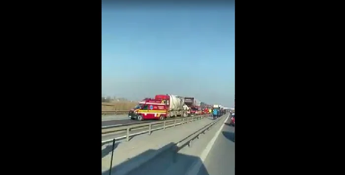 Accident A1 / Captura video - imagini amator