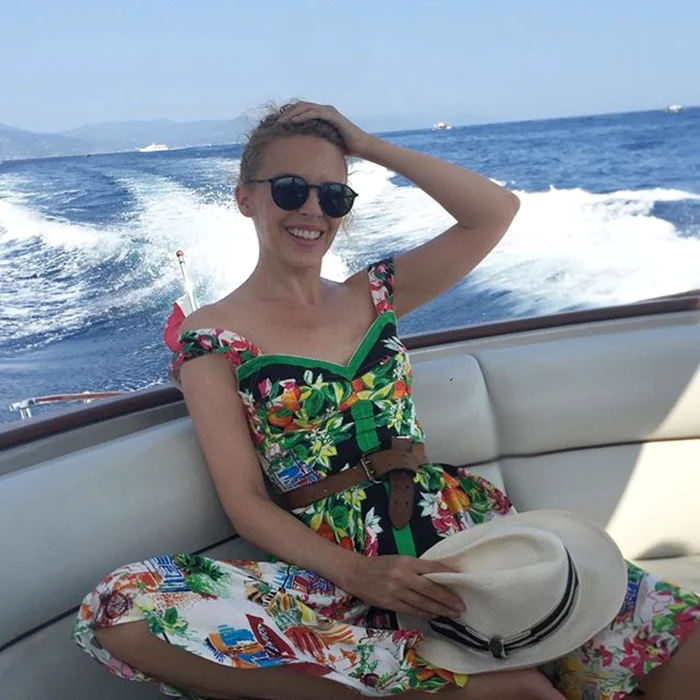 Kylie Minogue "Hi #lovers! Had a beautiful little getaway on a Riva today  Loved it   " jpeg